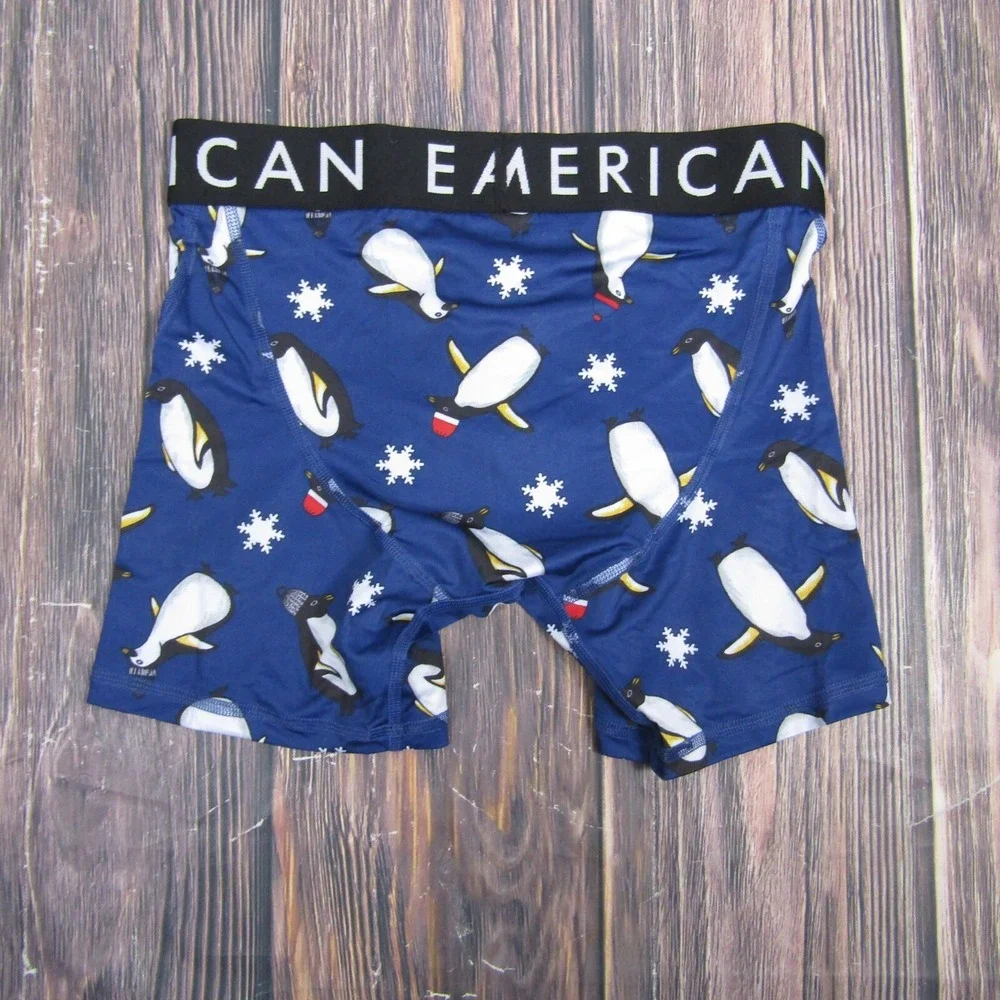 American Eagle NEW Mens XS Boxer Briefs Holidays Christmas Gift Stocking Penguin